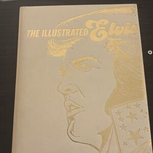 The Illustrated Elvis Hardcover Book - Gold on Cream
